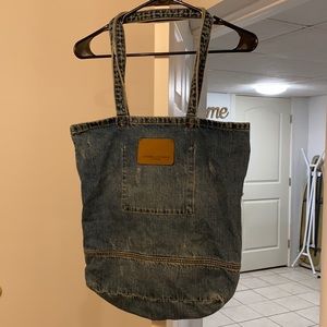 American Eagle distressed denim bag